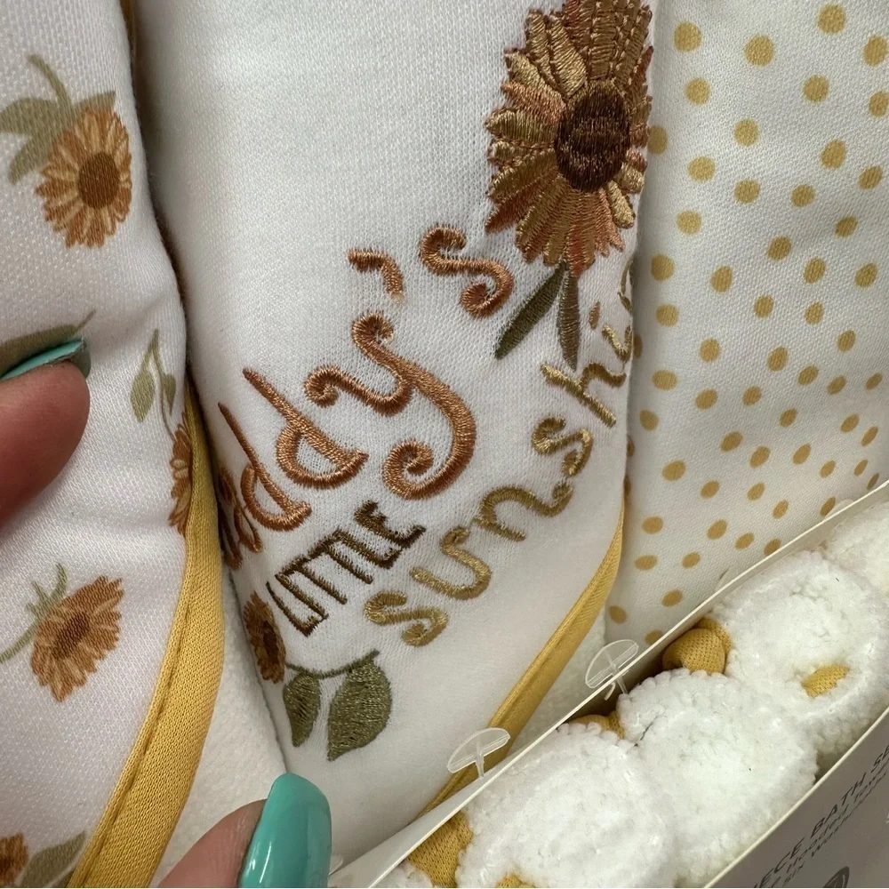 NWT Baby Gear 9-Pc Bath Set Daddy's little sunshine sunflowers western boho